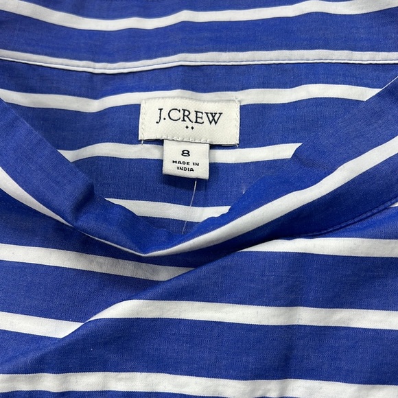 Sz 8 J Crew Blue White Striped Blouse NWT - Picture 5 of 6